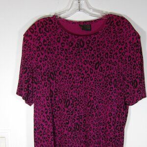 Women's Artuel Purple Leopard Print Knit Top